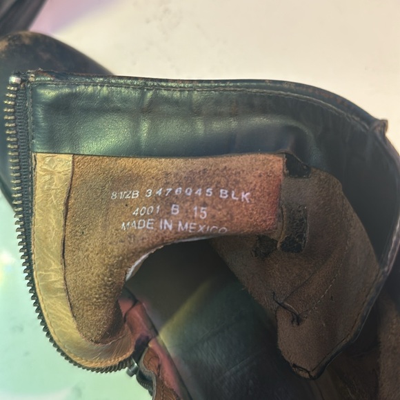 Frye Kelly Veronica distressed leather ankle moto boots black buckle 8.5 - Picture 8 of 10